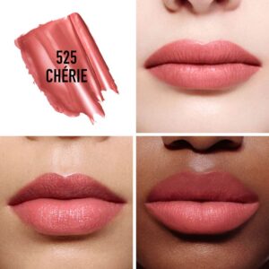 DIOR  Christian Ladies Rouge Dior Floral Care Refillable Lip Balm Refill 0.12 oz # 525 Cherie (Satin Balm) Makeup