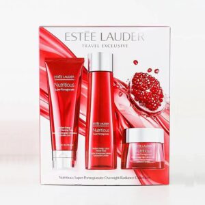 ESTEE LAUDER  - Nutritious Super-pomegranate Overnight Radiance Collection: Cleansing Foam 125ml+lotion Intense Moist 200ml+night Creme 50ml 3pcs